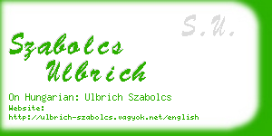 szabolcs ulbrich business card